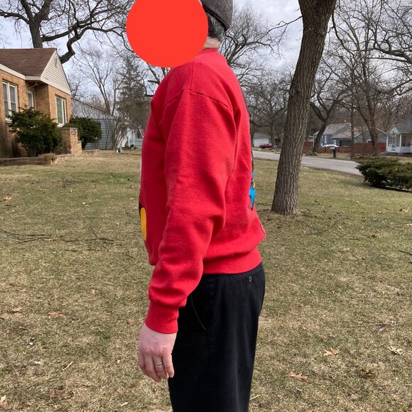 Vintage Double sided Mickey Mouse Red Sweatshirt Disney Size Large? - Picture 16 of 16